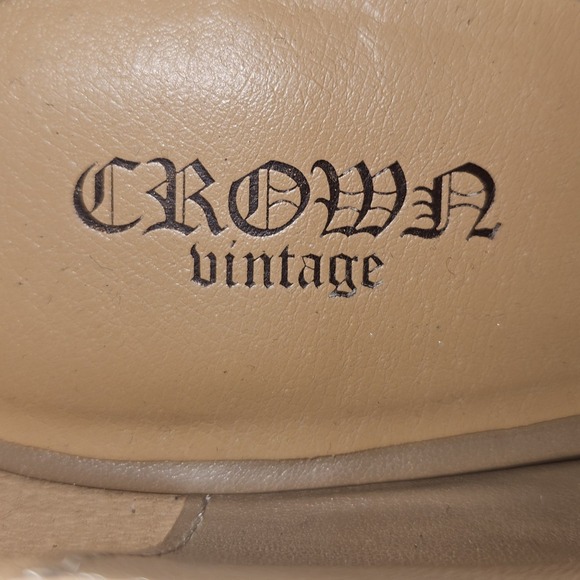 Wingtip Oxford Heels Size 7.5 Tan Dress Shoes Suede Lace Up Chunky Block Retro - Picture 7 of 11